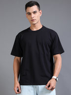 Essential Oversized Tee – Black (Cotton-Lycra Blend)