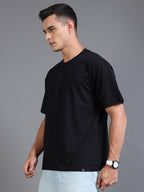 Essential Oversized Tee – Black (Cotton-Lycra Blend)