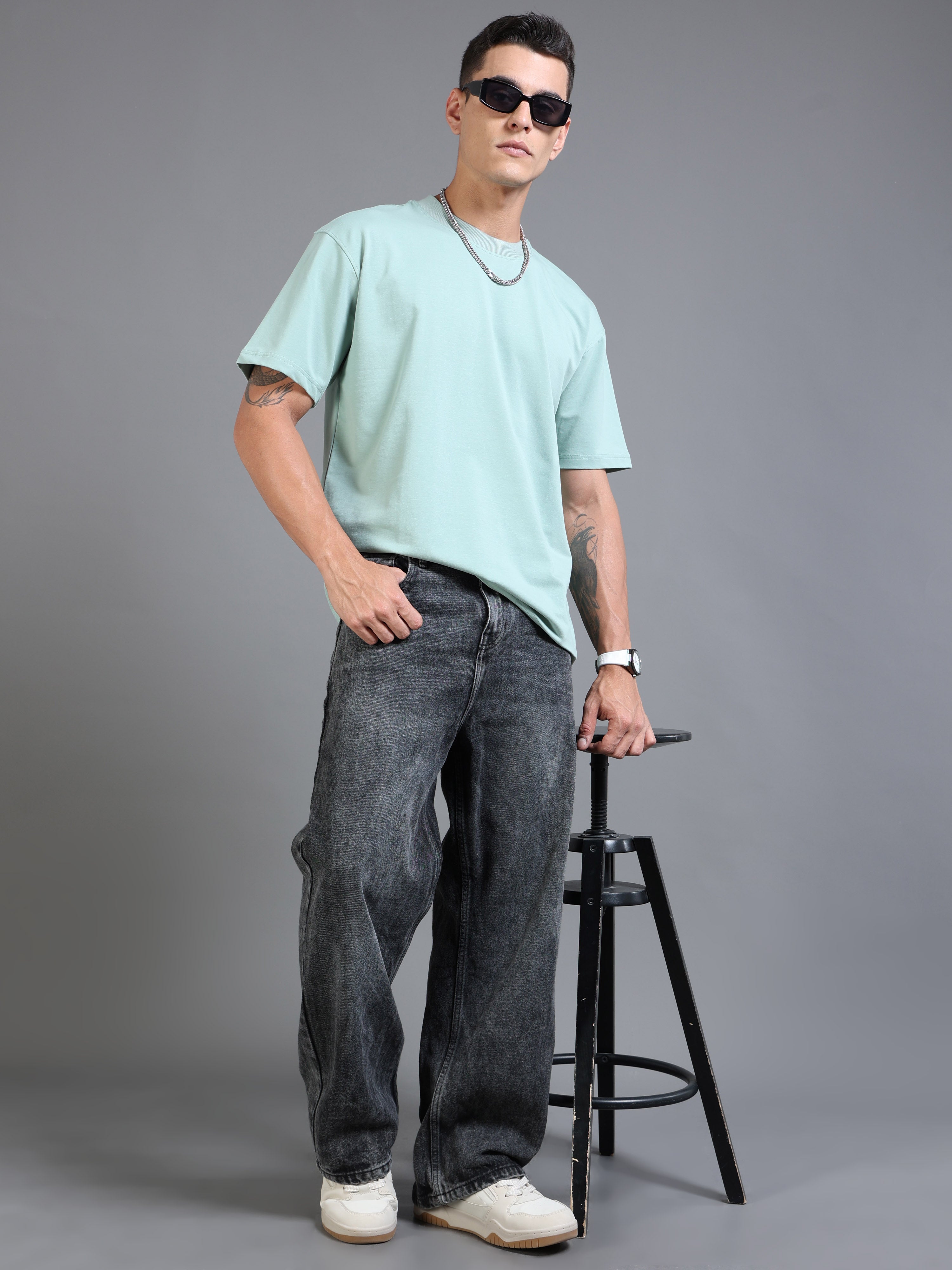 Essential Oversized Tee Teal Green