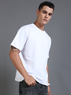 Essential Oversized Tee – White (Cotton-Lycra Blend)