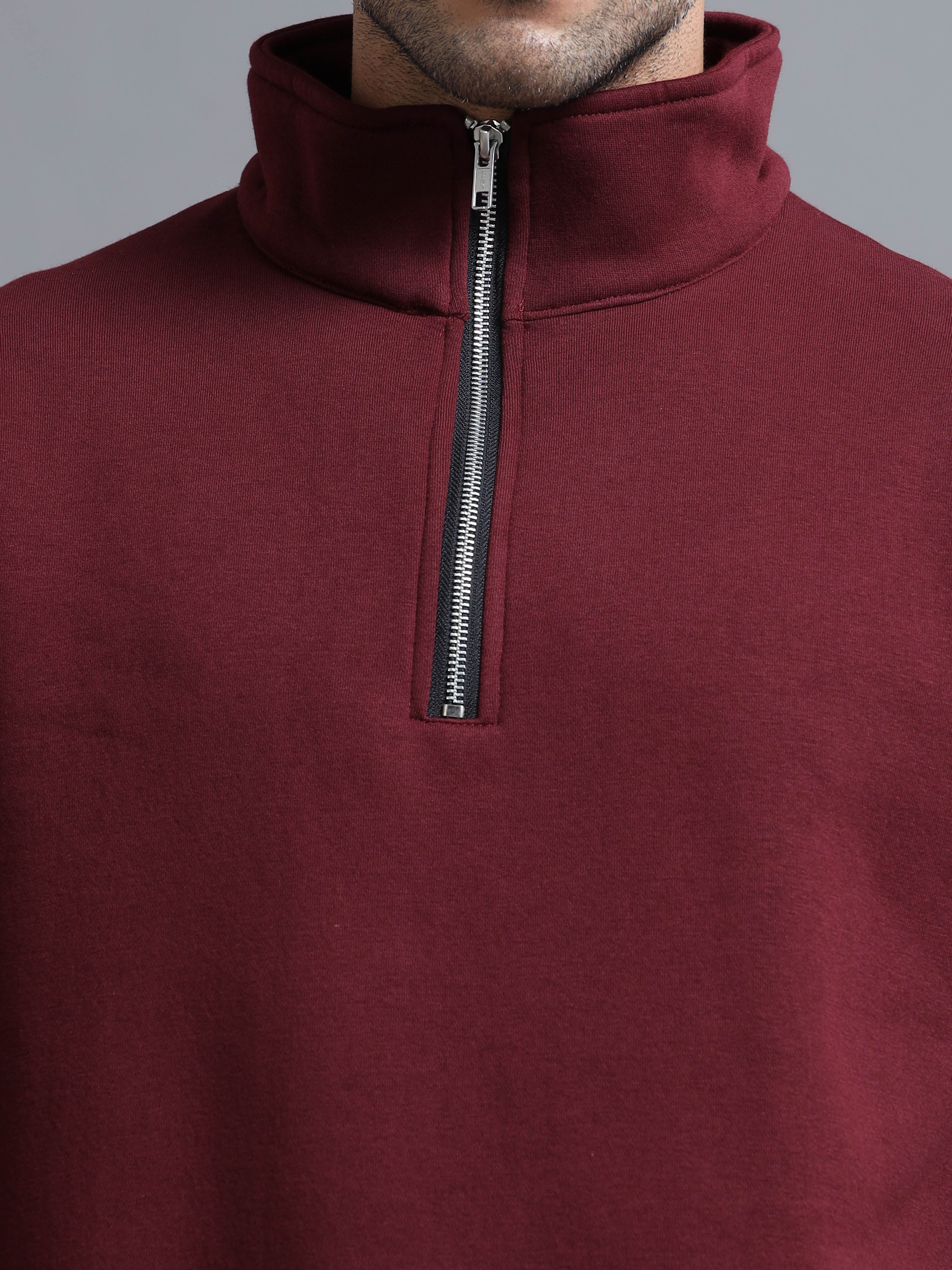 EASE ZIPPER SWEATSHIRT (MAROON)