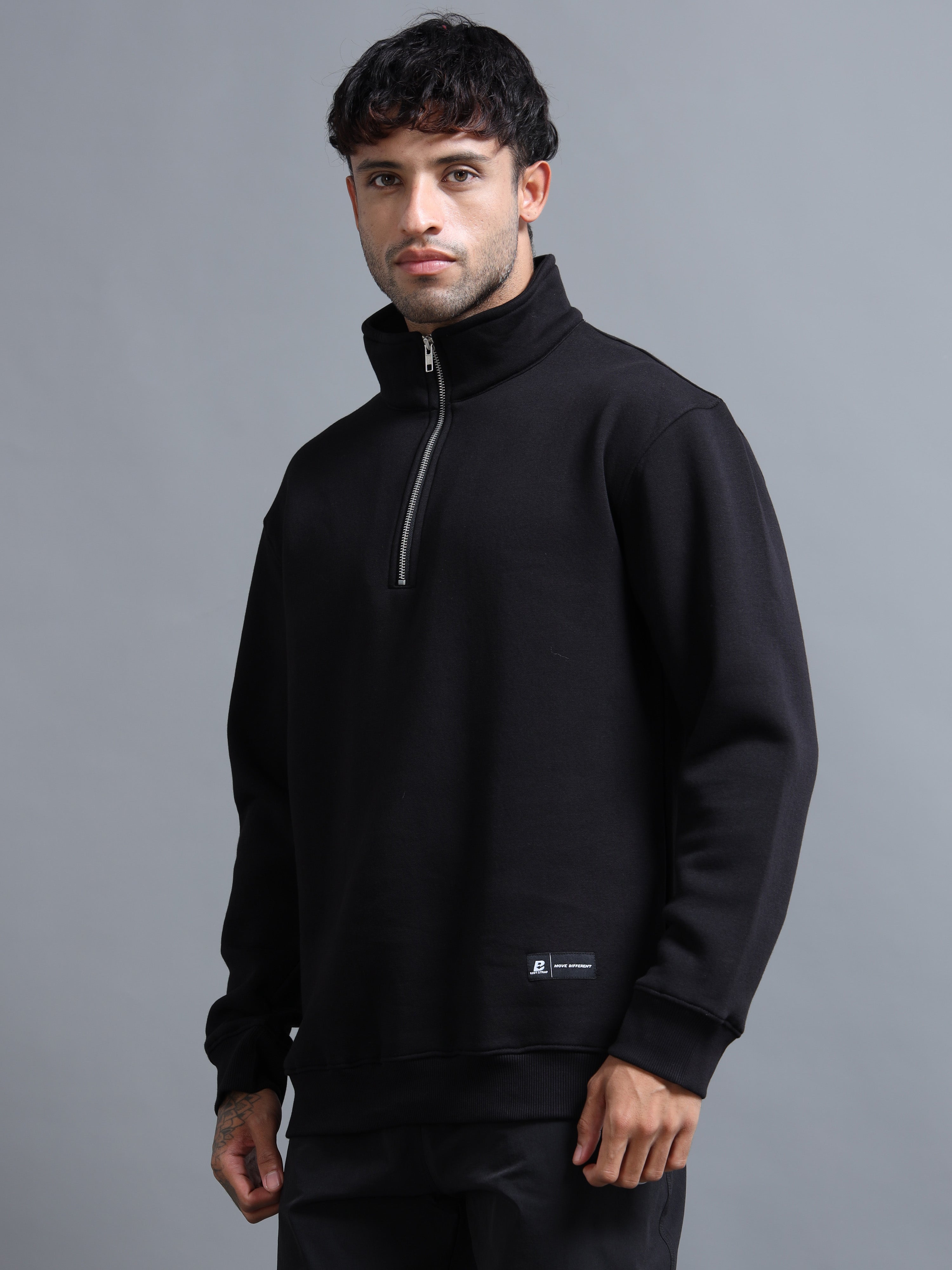 EASE ZIPPER SWEATSHIRT (BLACK)