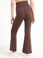 FLOW BROWN HIGH WAIST FLARED LEGGINGS