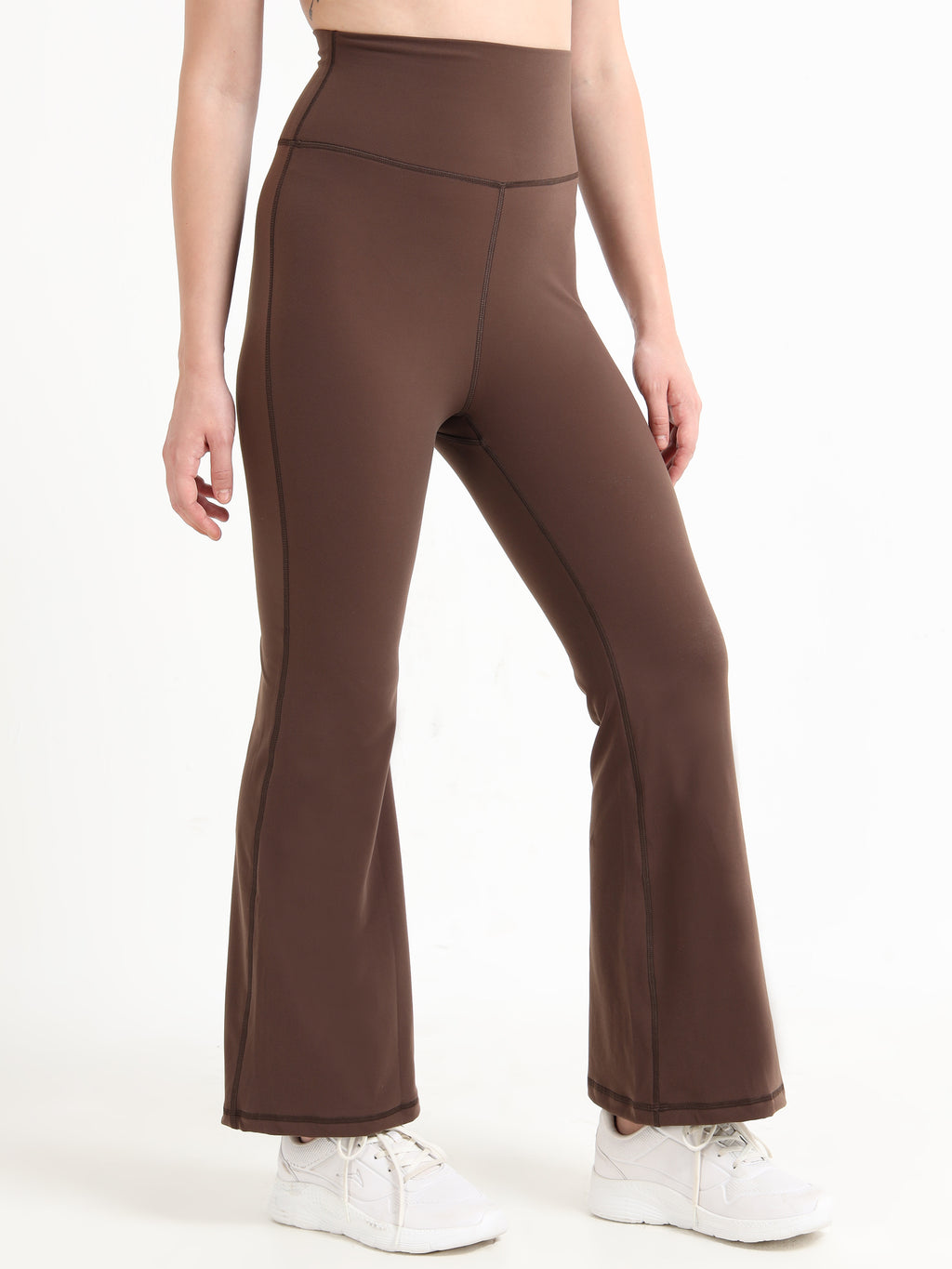 FLOW BROWN HIGH WAIST FLARED LEGGINGS