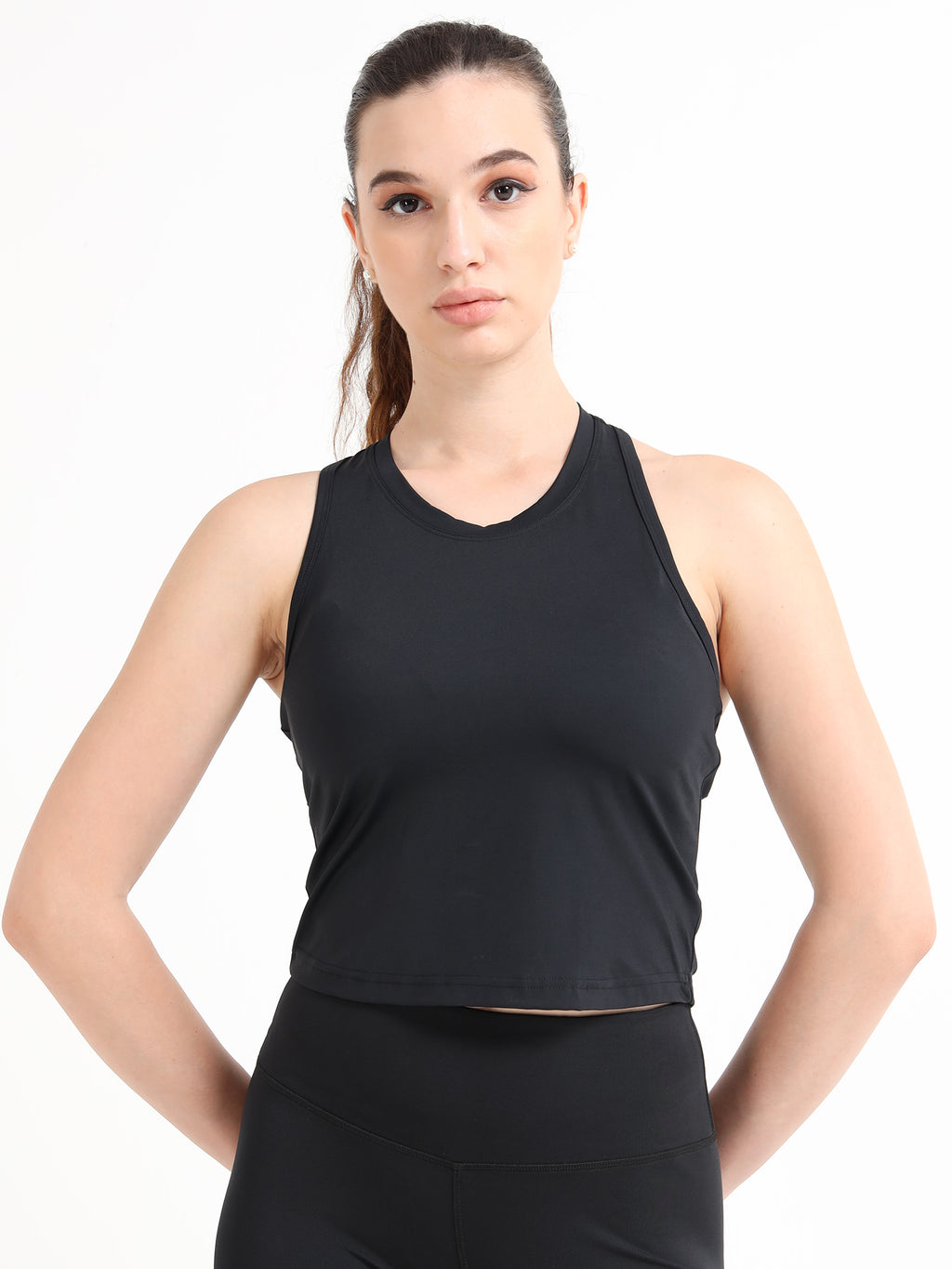 FLOW BLACK CROPPED TANK