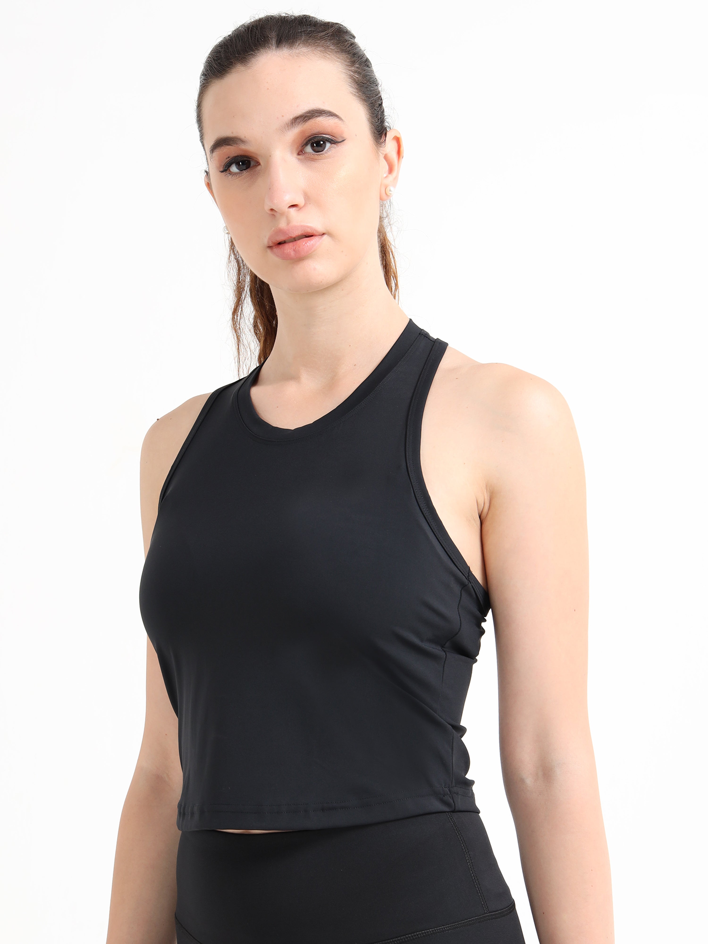 FLOW BLACK CROPPED TANK