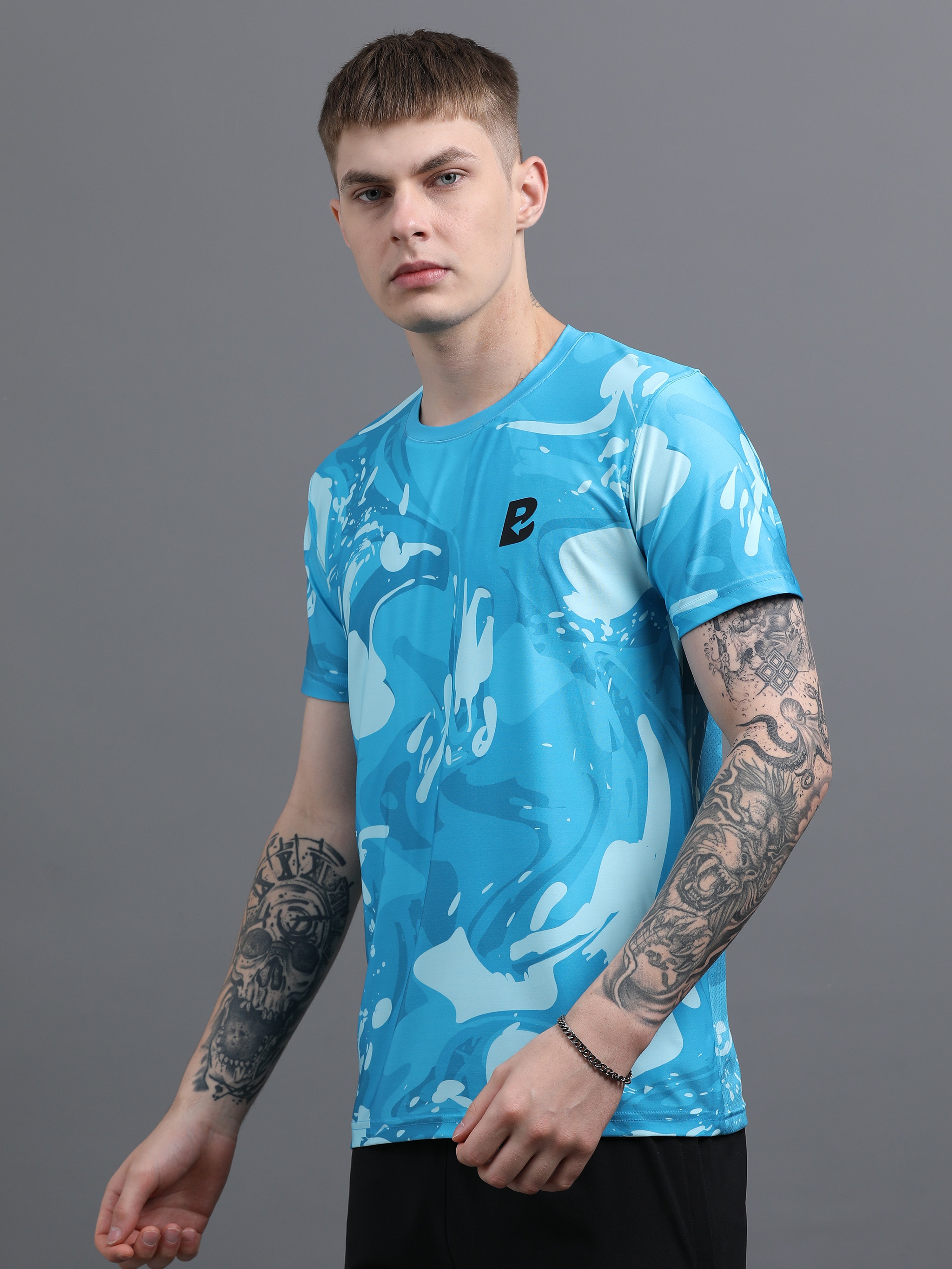 Performance T-Shirt – Blue (Moisture-Wicking Fabric)