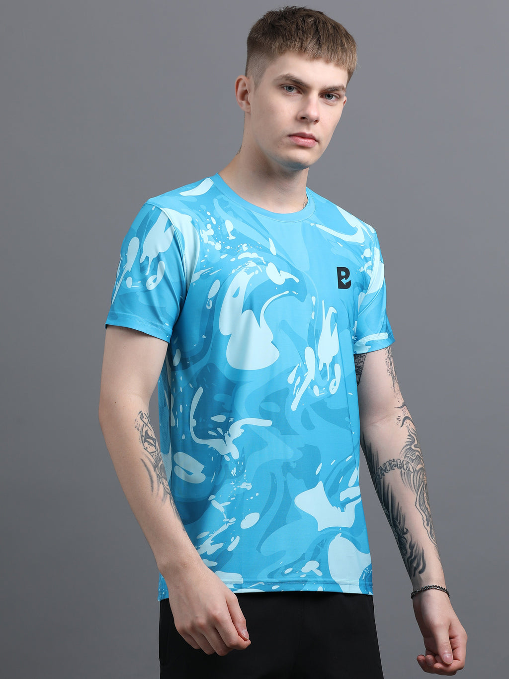 Performance T-Shirt – Blue (Moisture-Wicking Fabric)