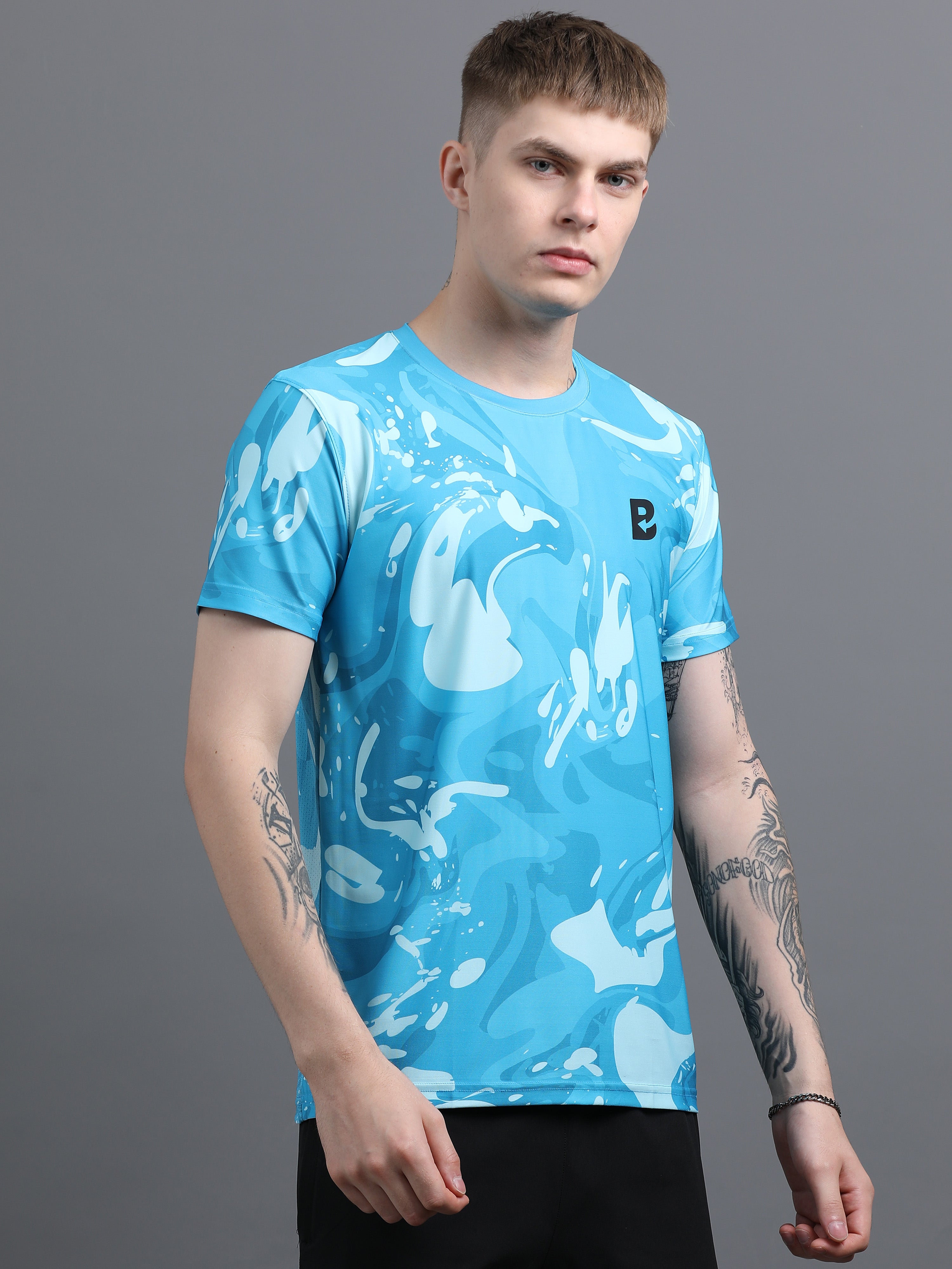 Performance T-Shirt – Blue (Moisture-Wicking Fabric)