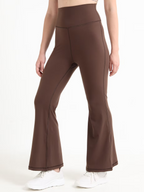 CHOCO BROWN HIGH WAIST FLARE PANTS