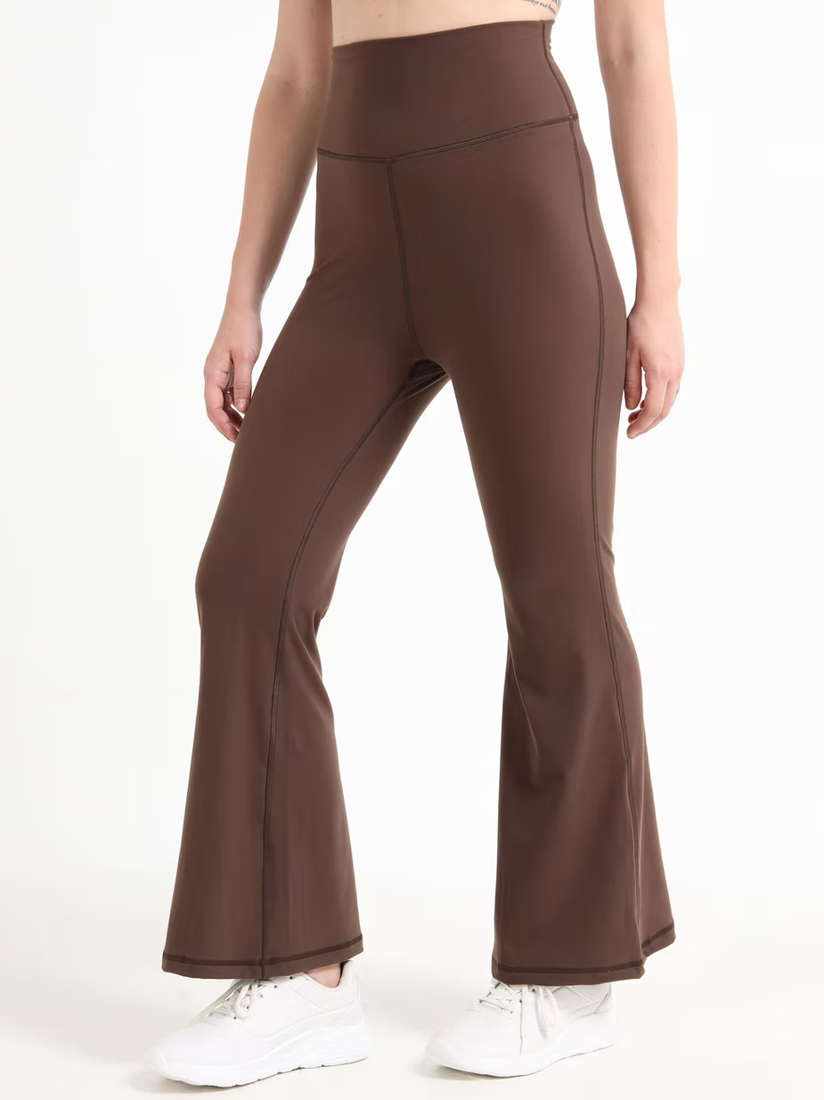 CHOCO BROWN HIGH WAIST FLARE PANTS